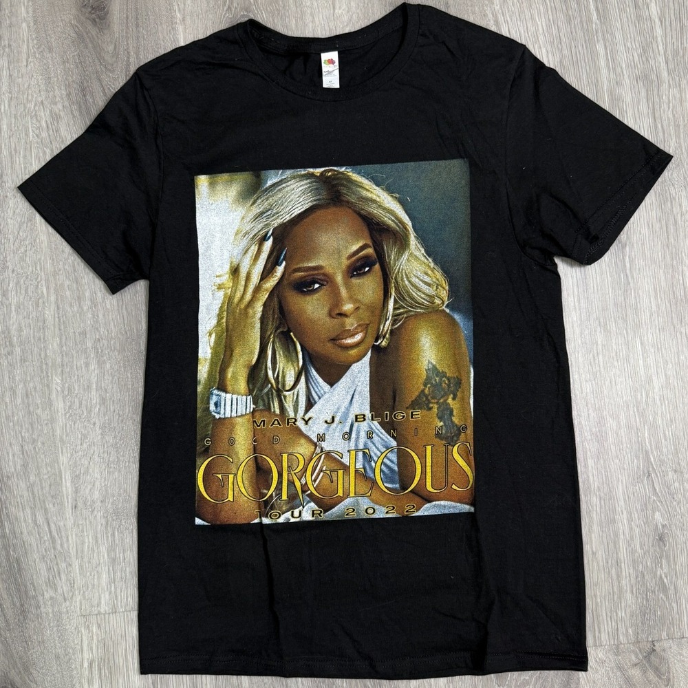 Mary J. Blige Good Morning Gorgeous Tour 2022 T-Shirt Medium Black Concert Tee